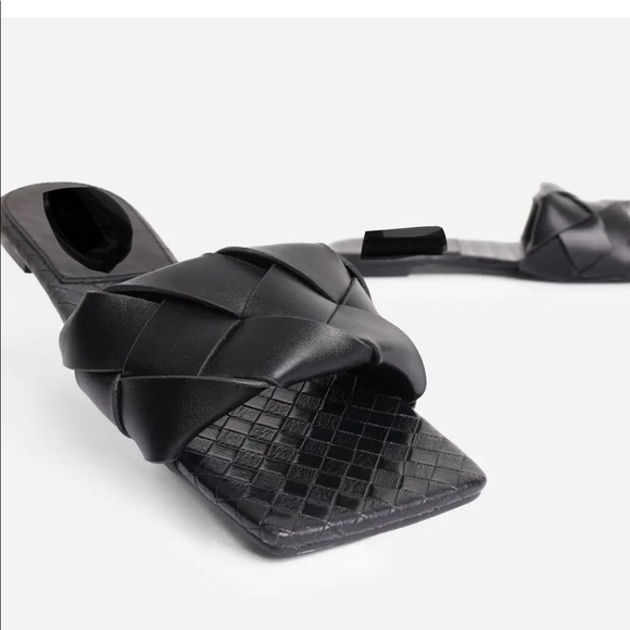 Black quilted square toe flats size 9 10 11 left - Picture 8 of 8